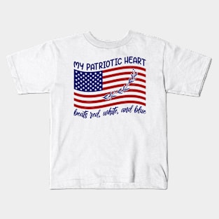 My Patriotic Heat Beats Red White And Blue Kids T-Shirt